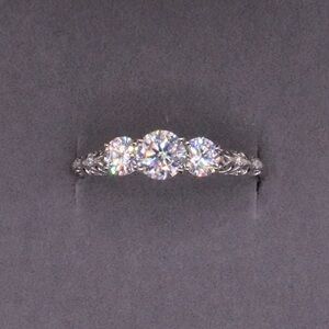 1.1 Carat Platinum Plated Moissanite 925 Silver Princess Engagement Ring